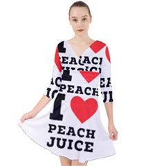 I Love Peach Juice Quarter Sleeve Front Wrap Dress by ilovewhateva