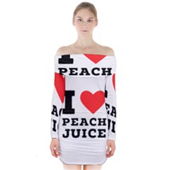 I Love Peach Juice Long Sleeve Off Shoulder Dress by ilovewhateva