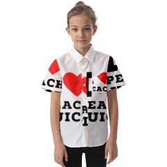 I Love Peach Juice Kids  Short Sleeve Shirt by ilovewhateva