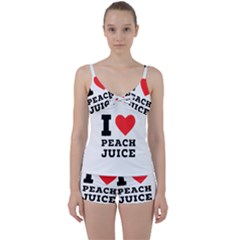 I Love Peach Juice Tie Front Two Piece Tankini by ilovewhateva