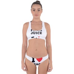 I Love Peach Juice Cross Back Hipster Bikini Set by ilovewhateva