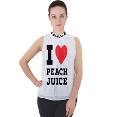 I Love Peach Juice Mock Neck Chiffon Sleeveless Top by ilovewhateva