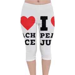 I Love Peach Juice Velvet Capri Leggings  by ilovewhateva