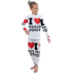 I Love Peach Juice Kids  Long Sleeve Set  by ilovewhateva