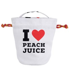 I Love Peach Juice Drawstring Bucket Bag by ilovewhateva