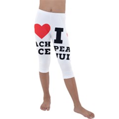 I Love Peach Juice Kids  Lightweight Velour Capri Leggings  by ilovewhateva