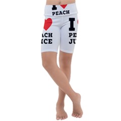 I Love Peach Juice Kids  Lightweight Velour Cropped Yoga Leggings by ilovewhateva