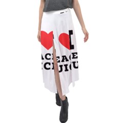 I Love Peach Juice Velour Split Maxi Skirt by ilovewhateva