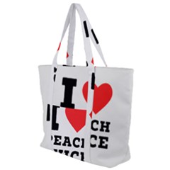 I Love Peach Juice Zip Up Canvas Bag by ilovewhateva