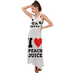 I Love Peach Juice V-neck Chiffon Maxi Dress by ilovewhateva