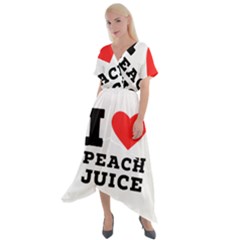 I Love Peach Juice Cross Front Sharkbite Hem Maxi Dress by ilovewhateva