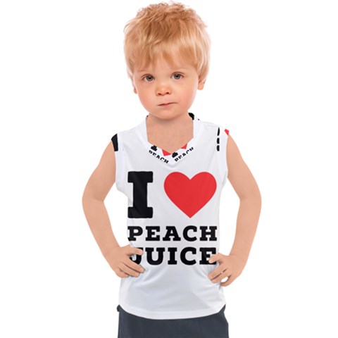 I Love Peach Juice Kids  Sport Tank Top by ilovewhateva