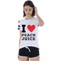 I love peach juice Short Sleeve Open Back Tee View1