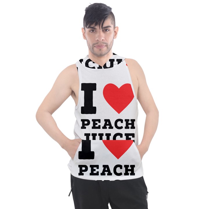 I love peach juice Men s Sleeveless Hoodie