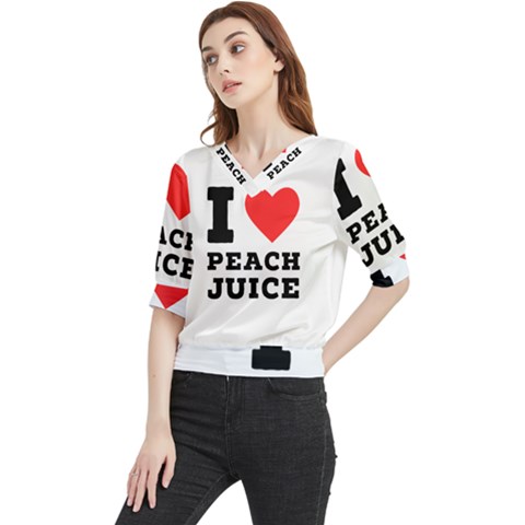 I Love Peach Juice Quarter Sleeve Blouse by ilovewhateva