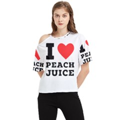 I Love Peach Juice One Shoulder Cut Out Tee by ilovewhateva