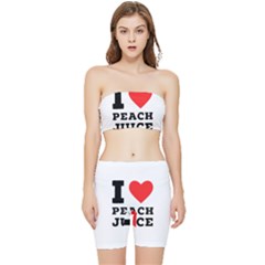 I Love Peach Juice Stretch Shorts And Tube Top Set by ilovewhateva