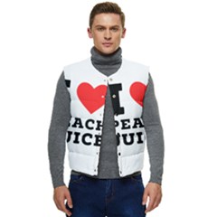 I Love Peach Juice Men s Short Button Up Puffer Vest	 by ilovewhateva