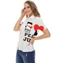 I love peach juice Women s Short Sleeve Double Pocket Shirt View3