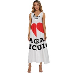 I Love Peach Juice V-neck Sleeveless Loose Fit Overalls by ilovewhateva