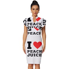 I Love Peach Juice Vintage Frill Sleeve V-neck Bodycon Dress by ilovewhateva