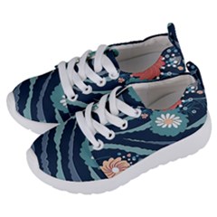 Waves Flowers Pattern Water Floral Minimalist Kids  Lightweight Sports Shoes by danenraven