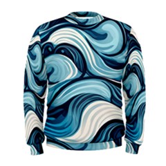 Pattern Ocean Waves Arctic Ocean Blue Nature Sea Men s Sweatshirt