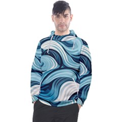 Pattern Ocean Waves Arctic Ocean Blue Nature Sea Men s Pullover Hoodie