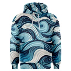 Pattern Ocean Waves Arctic Ocean Blue Nature Sea Men s Overhead Hoodie