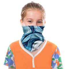 Pattern Ocean Waves Arctic Ocean Blue Nature Sea Face Covering Bandana (kids) by danenraven