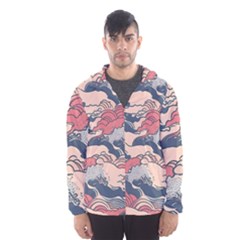 Waves Ocean Sea Water Pattern Rough Seas Men s Hooded Windbreaker