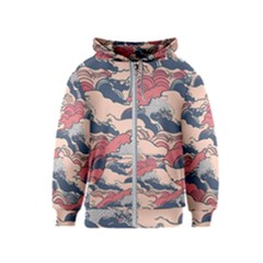 Waves Ocean Sea Water Pattern Rough Seas Kids  Zipper Hoodie