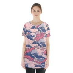 Waves Ocean Sea Water Pattern Rough Seas Skirt Hem Sports Top