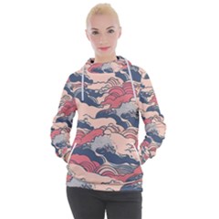 Waves Ocean Sea Water Pattern Rough Seas Women s Hooded Pullover