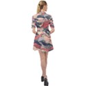 Waves Ocean Sea Water Pattern Rough Seas Belted Shirt Dress View2