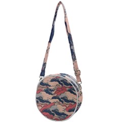 Waves Ocean Sea Water Pattern Rough Seas Crossbody Circle Bag by danenraven