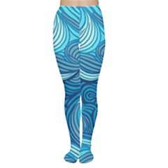 Ocean Waves Sea Abstract Pattern Water Blue Tights