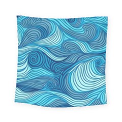 Ocean Waves Sea Abstract Pattern Water Blue Square Tapestry (small)