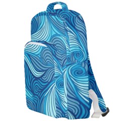 Ocean Waves Sea Abstract Pattern Water Blue Double Compartment Backpack by danenraven