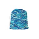 Pattern Ocean Waves Blue Nature Sea Abstract Drawstring Pouch (Medium) View2