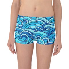 Pattern Ocean Waves Blue Nature Sea Abstract Reversible Boyleg Bikini Bottoms by danenraven