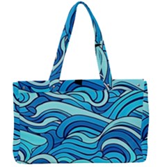 Pattern Ocean Waves Blue Nature Sea Abstract Canvas Work Bag by danenraven