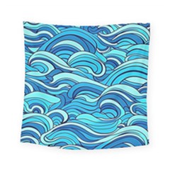 Pattern Ocean Waves Blue Nature Sea Abstract Square Tapestry (small)