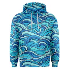 Pattern Ocean Waves Blue Nature Sea Abstract Men s Overhead Hoodie