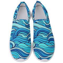 Pattern Ocean Waves Blue Nature Sea Abstract Men s Slip On Sneakers by danenraven