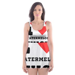 I Love Watermelon Juice Skater Dress Swimsuit by ilovewhateva