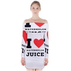 I Love Watermelon Juice Long Sleeve Off Shoulder Dress by ilovewhateva