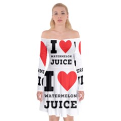 I Love Watermelon Juice Off Shoulder Skater Dress by ilovewhateva