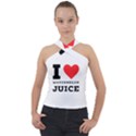 I love watermelon juice Cross Neck Velour Top View1