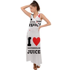 I Love Watermelon Juice V-neck Chiffon Maxi Dress by ilovewhateva